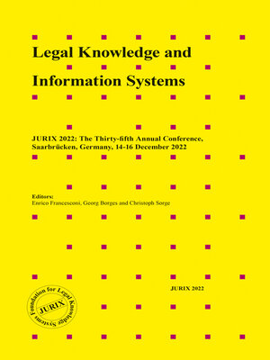 cover image of Legal Knowledge and Information Systems